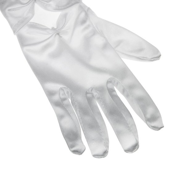 Girls Formal Wrist Gloves White